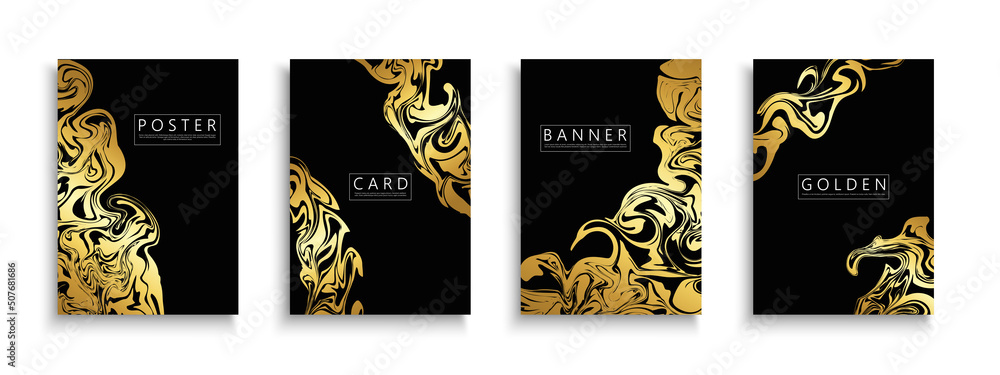 Collection of black luxury posters, cards, brochures, flyers ...