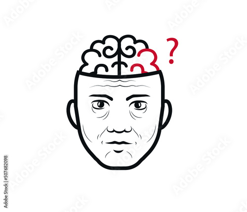 Human mind complexity. World Alzheimer's Day. Vector for web banner, poster, social media. human head logo. Illustration
