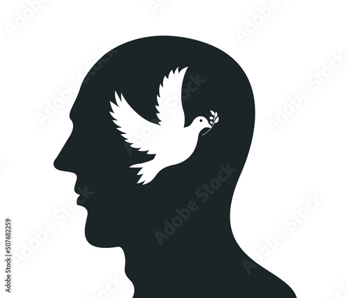 International day of peace white dove of peace background vector design.
