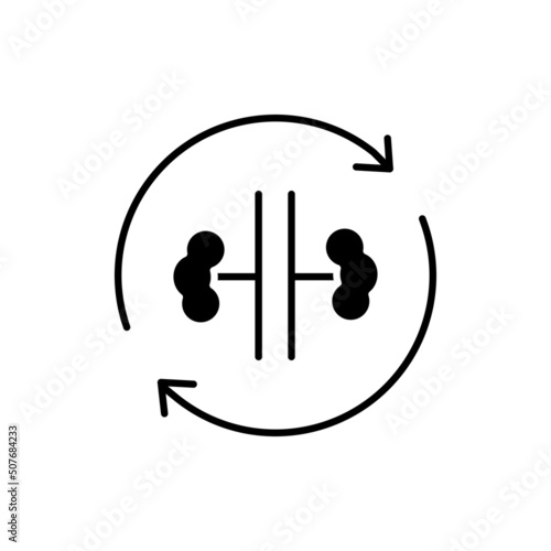 Kidneys transplant line icon. Isolated vector element.
