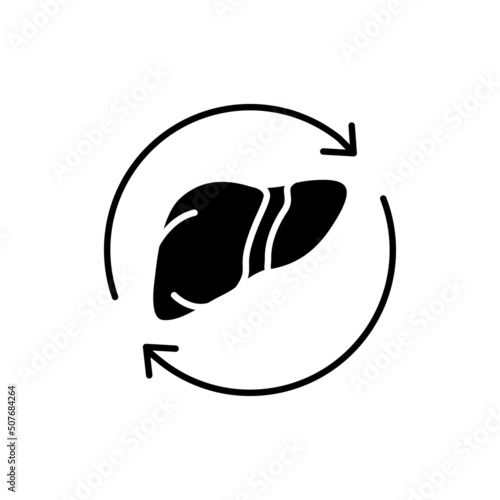 Liver transplant line icon. Isolated vector element.