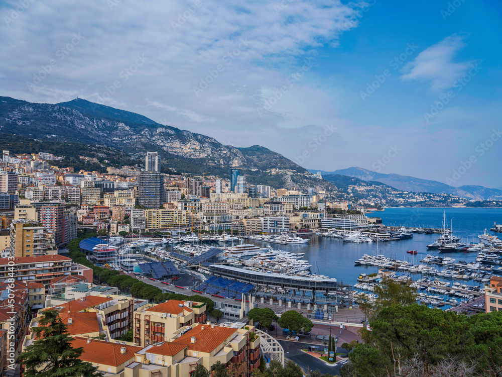 Monaco City buildings and the harbour