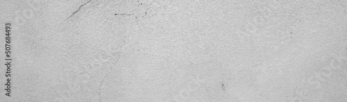 Panoramic white concrete scratched, white plaster wall surface for background