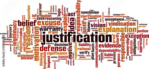 Justification word cloud