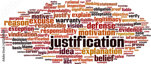 Justification word cloud
