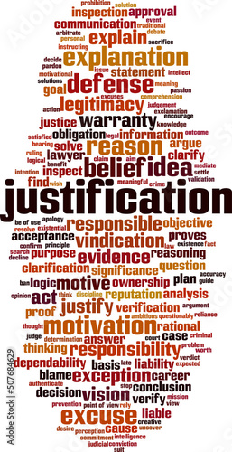 Justification word cloud