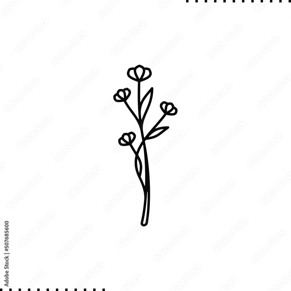 wildflowers vector graphic isolated on white wildflowers vector graphic isolated on white