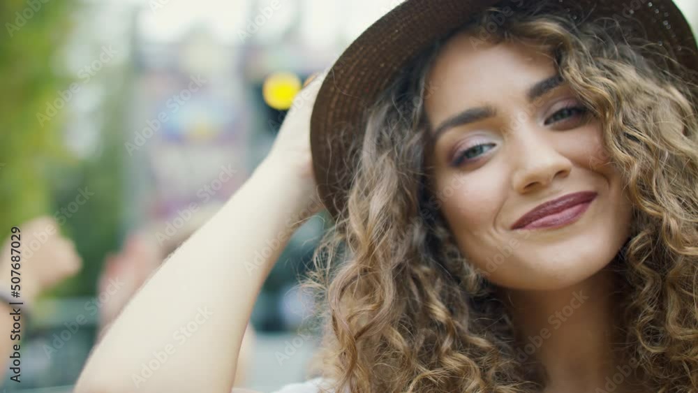 Group of young friends at summer festival, having good time, dancing.