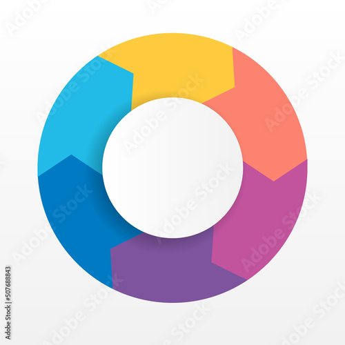 Six step modern infographic diagram