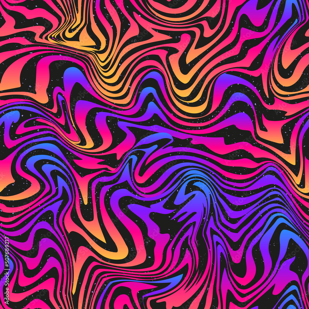 Psychedelic distortion line. Seamless texture
