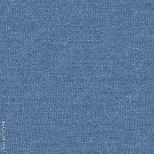 Detailed seamless, tileable texture of blue denim fabric with high-resolution. Square format