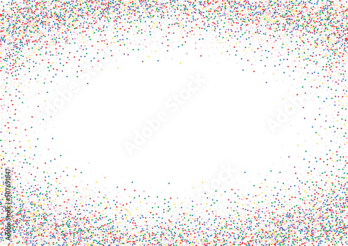 Bright Round Background White Vector. Polka Happiness Design. Colorful Happy. Rainbow Element Event. Confetti Graphic Illustration.