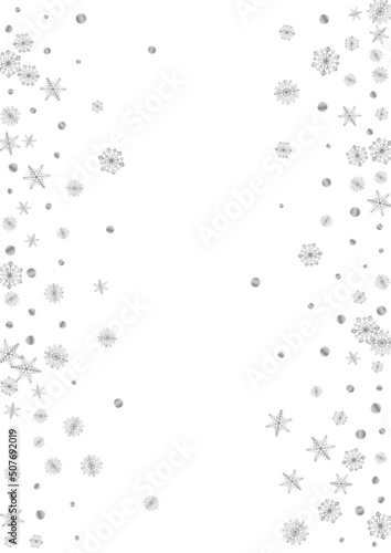 Wallpaper Mural Silver Snowflake Background White Vector. Flake Happy Card. Grey Dot Frozen. Luminous Ice Pattern. Torontodigital.ca