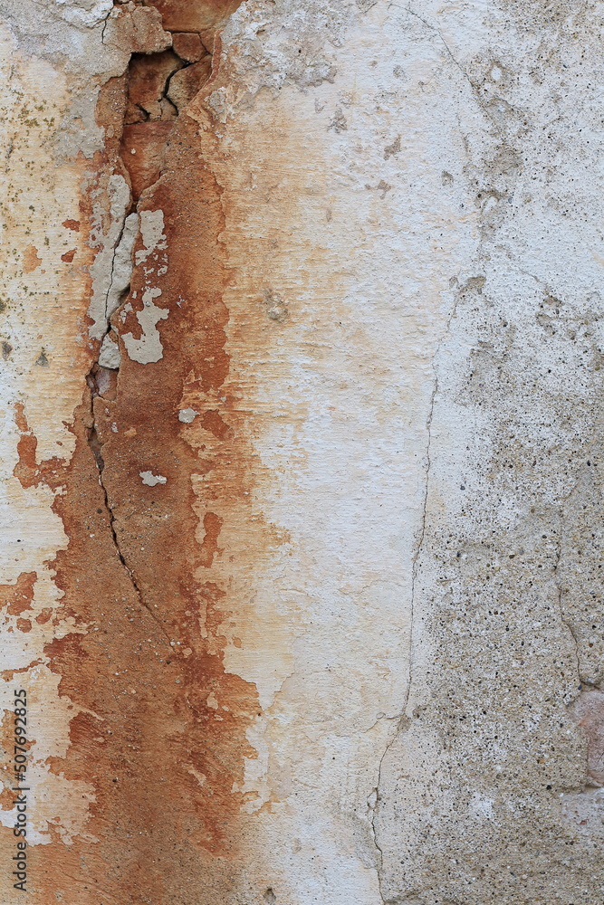 Abstract rough wall, natural dirty wall texture, gray background with rust stain and blank for text, abstract wallpaper.
