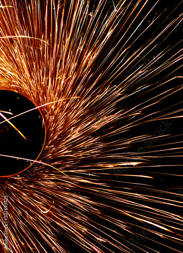  sparks in the dark. lines of light.