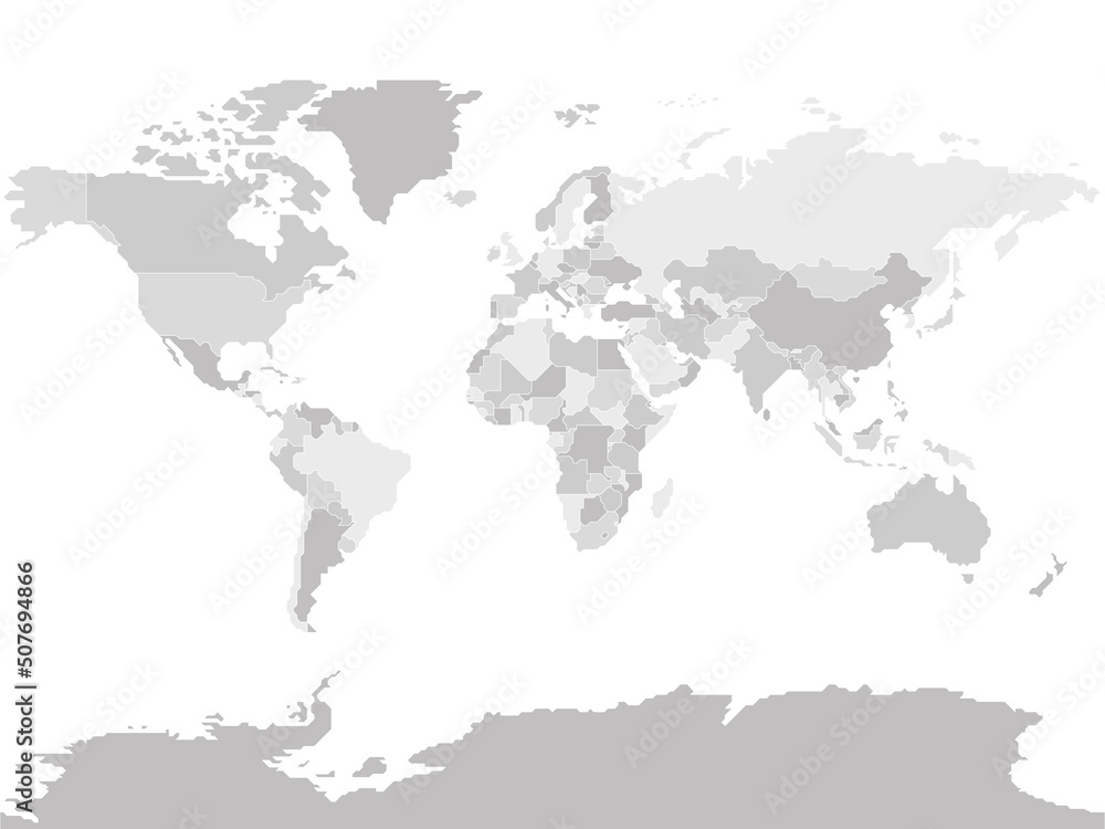 Simplified blank schematic map of World