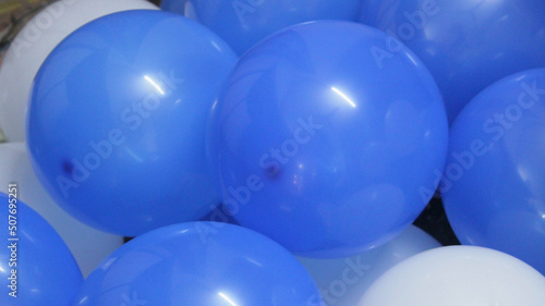 blue and White balloons 