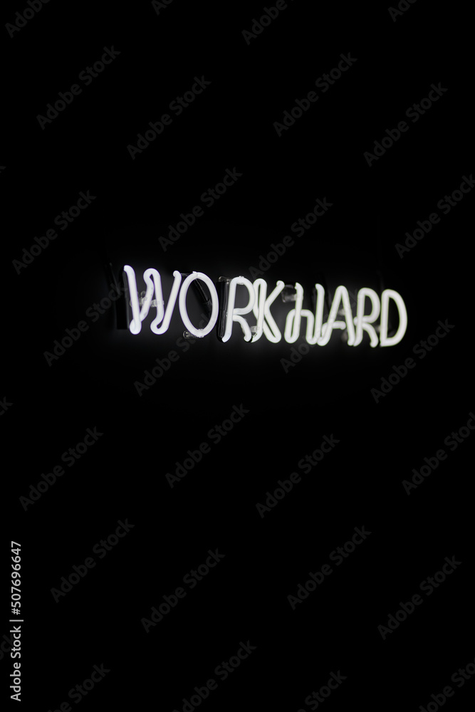 Neon white inscription Neon white inscription