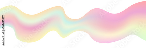 3d abstract holographic liquid vector background. Hologram gradient fluid, pastel wave shape. Iridescent dynamic flow illustration banner, pearl stream, horizontal pearlescent pattern, soft effect