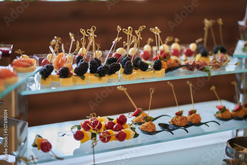 catering. Delicious appetizers canapes. food