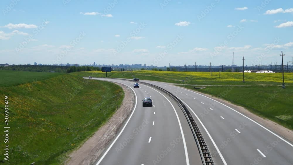 Beautiful calm background on the highway with cars Beautiful calm background on the highway with cars