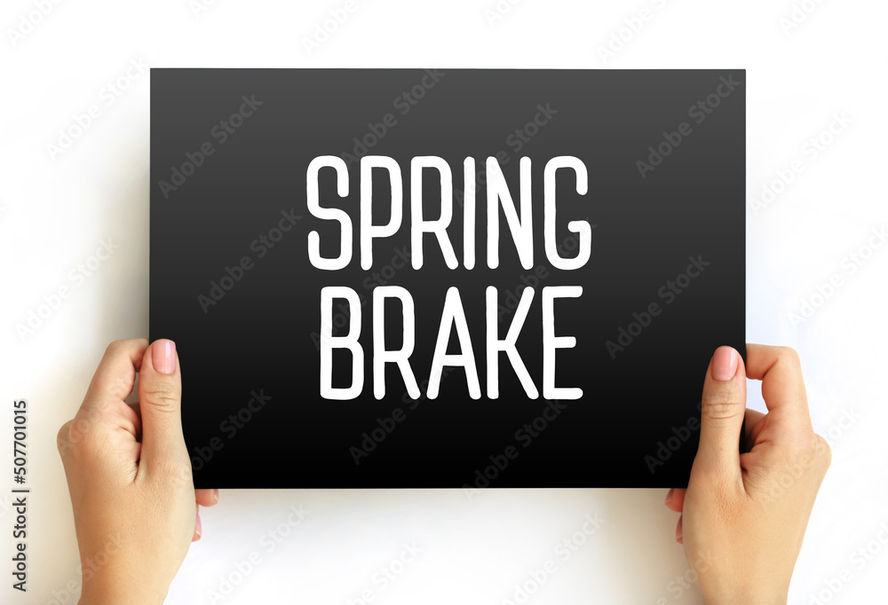 Spring Brake text on card, concept background Spring Brake text on card, concept background