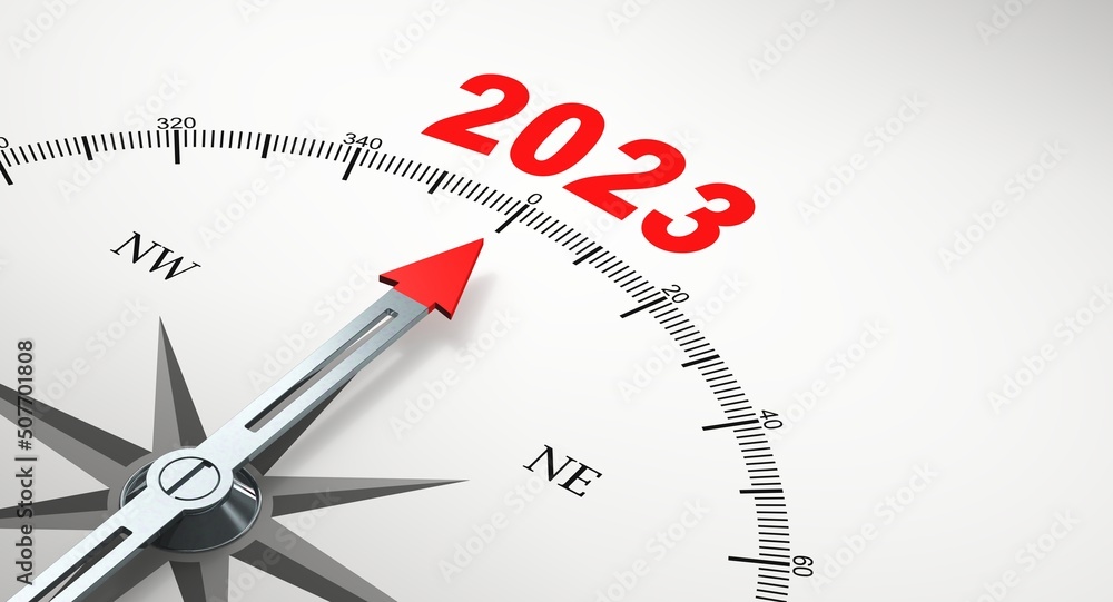 Compass needle points to 2023 Compass needle points to 2023