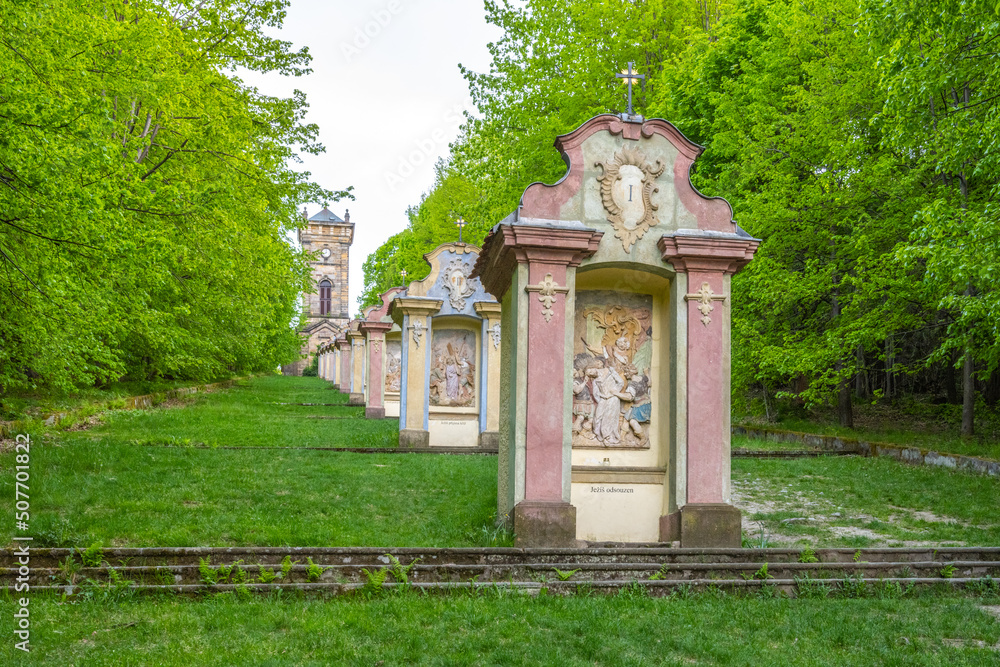 Obraz premium Calvary and Chapel of the Holy Cross