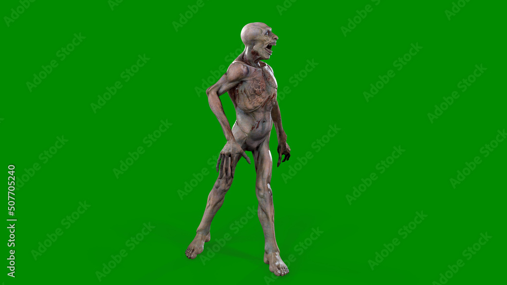 Fantasy character Zombie Undead in epic pose - 3D render on isolated background Fantasy character Zombie Undead in epic pose - 3D render on isolated background
