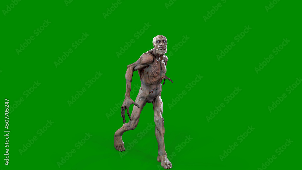 Fantasy character Zombie Undead in epic pose - 3D render on isolated background Fantasy character Zombie Undead in epic pose - 3D render on isolated background
