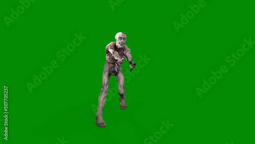 Fantasy character Zombie Undead in epic pose - 3D render on isolated background