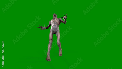 Fantasy character Zombie Undead in epic pose - 3D render on isolated background