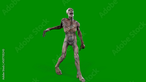 Fantasy character Zombie Undead in epic pose - 3D render on isolated background