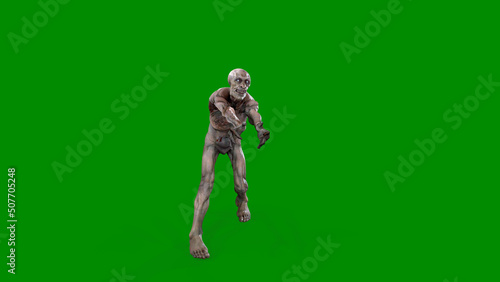 Fantasy character Zombie Undead in epic pose - 3D render on isolated background