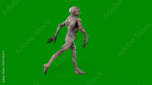 Fantasy character Zombie Undead in epic pose - 3D render on isolated background