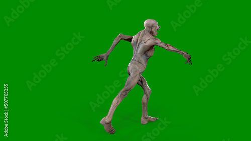Fantasy character Zombie Undead in epic pose - 3D render on isolated background