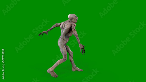 Fantasy character Zombie Undead in epic pose - 3D render on isolated background