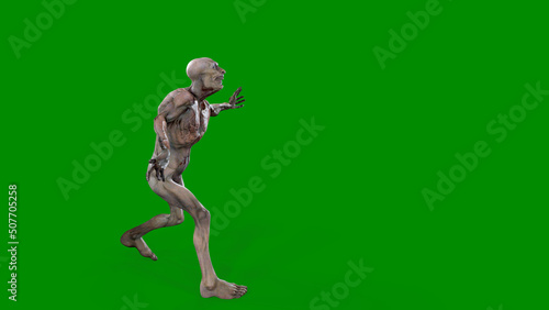 Fantasy character Zombie Undead in epic pose - 3D render on isolated background