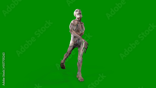 Fantasy character Zombie Undead in epic pose - 3D render on isolated background