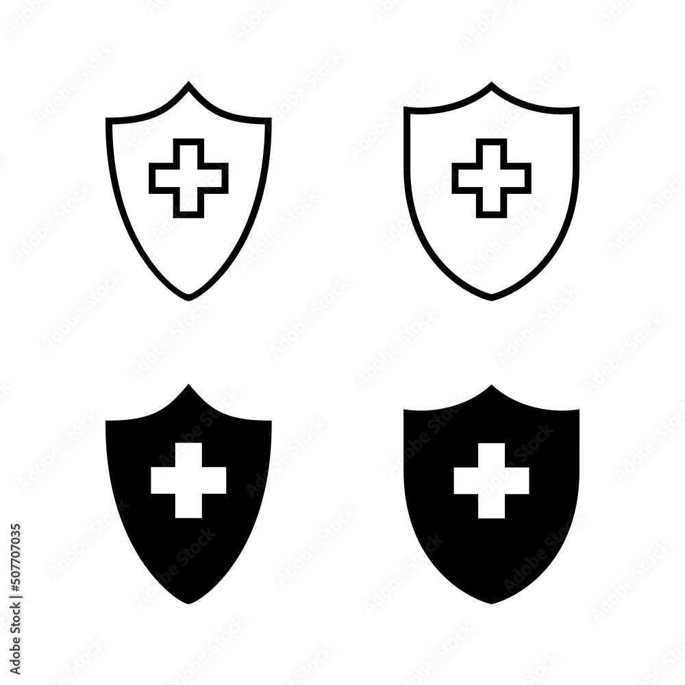 Health insurance icons vector. Insurance health document sign and symbol Health insurance icons vector. Insurance health document sign and symbol