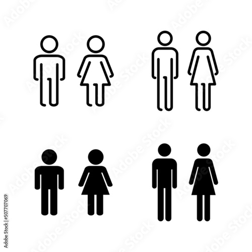 Man and woman icons vector. male and female sign and symbol. Girls and boys