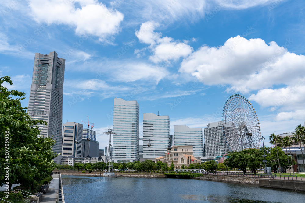 Naklejka premium 横浜 みなとみらいの風景