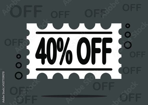 40  special offer. 40  off sales banner. 40 percent on dark background.