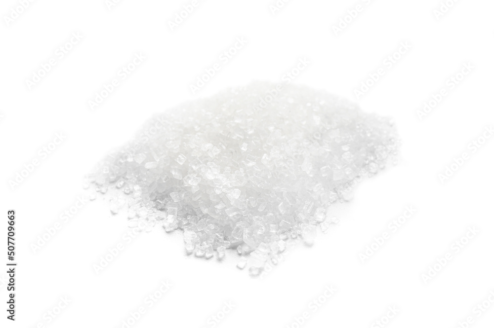 Pile of granulated sugar isolated on white Pile of granulated sugar isolated on white