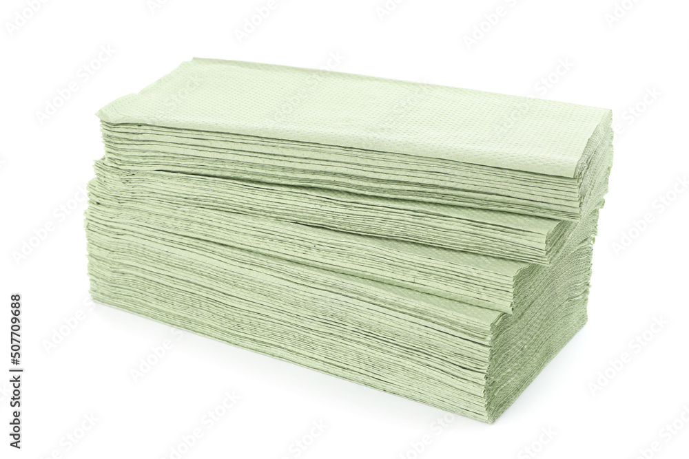 Stack of paper towels isolated on white Stack of paper towels isolated on white