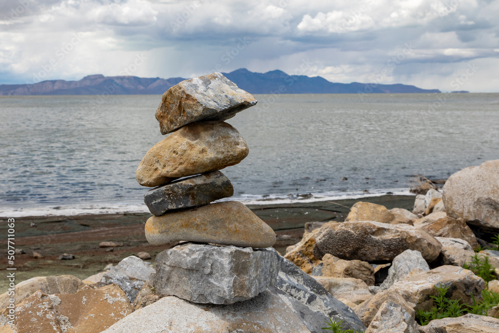 Zen rocks on Beach
