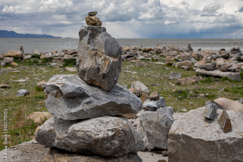 Canvas Print Zen rocks on Beach