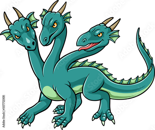 Cartoon cute three headed dragon #507712008