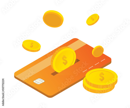 credit card payment and cash back illustration set. money box, gold coin, cash, shopping event. Vector drawing. Hand drawn style.