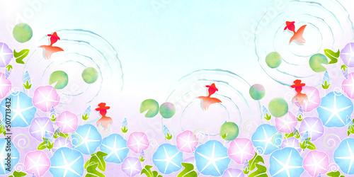 あさがお　金魚　夏　背景